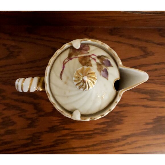 Antique Rudolstadt Germany Hand Painted Porcelain Chocolate Pot - Picture 6 of 8